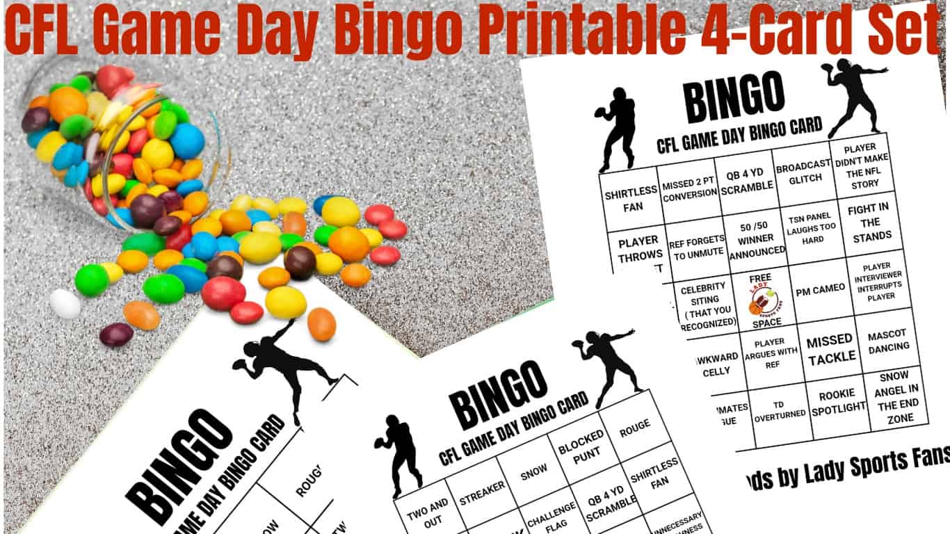 CFL Game Day Bingo Printable 4-Card Set