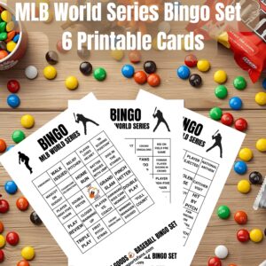 Play ball with this free baseball bingo printable — the perfect World Series watch party game for fans of all ages. Download and print your MLB bingo cards now!