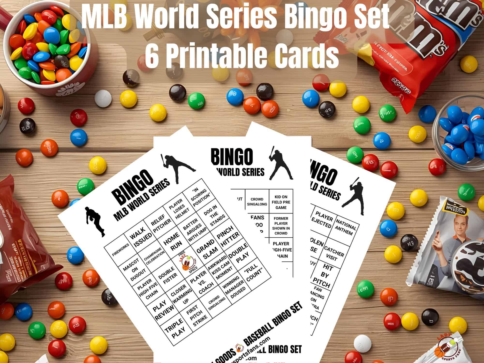 Play ball with this free baseball bingo printable — the perfect World Series watch party game for fans of all ages. Download and print your MLB bingo cards now!